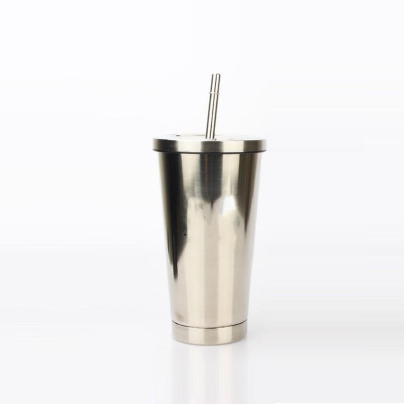 Various Coffee Cup of 500ml Diamond Shape Stainless Steel Coffee Mugs with lid and Straw