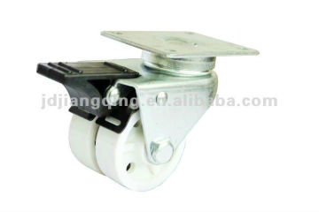 twin wheels top plate caster with brake or without brake