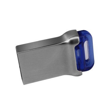 Portable blue-cap metal USB flash drive