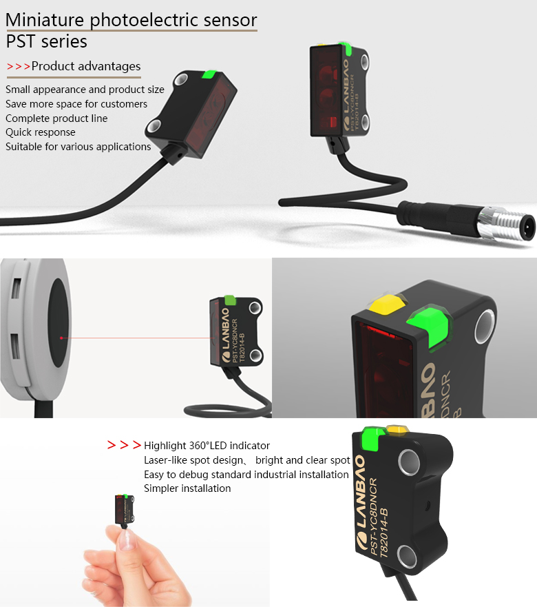 LANBAO 10-30V NPN NC photoelectric distance sensor,3/4 wires proximity switch sensors