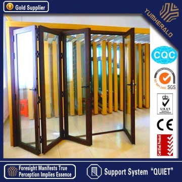 As 2047 standard double glazing china glass aluminum accordion doors