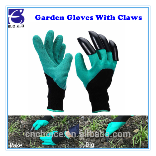 long sleeve household patio 4 claw gloves for garden digging planting