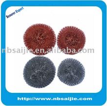 kitchen scourer, scouring pad, copperized and galvanized scrubber,cleaning ball
