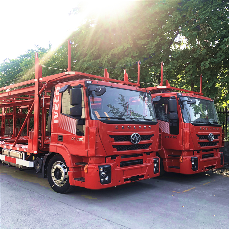 customized high quality 2 axles drawbar car carrier