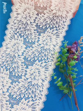 Wave edge elastic chantilly broad lace trims