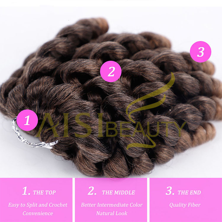 Aisi Beauty 8 Inch Multi Color Jumpy Wand Curly Crochet Braids Jamaican Bounce Synthetic Crochet Braiding Hair Extension