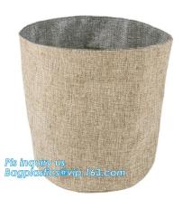 canvas foldable laundry basket with handle, Foldable Cotton Storage Basket, Flax Bin linen storage bag good quality hot sale lau