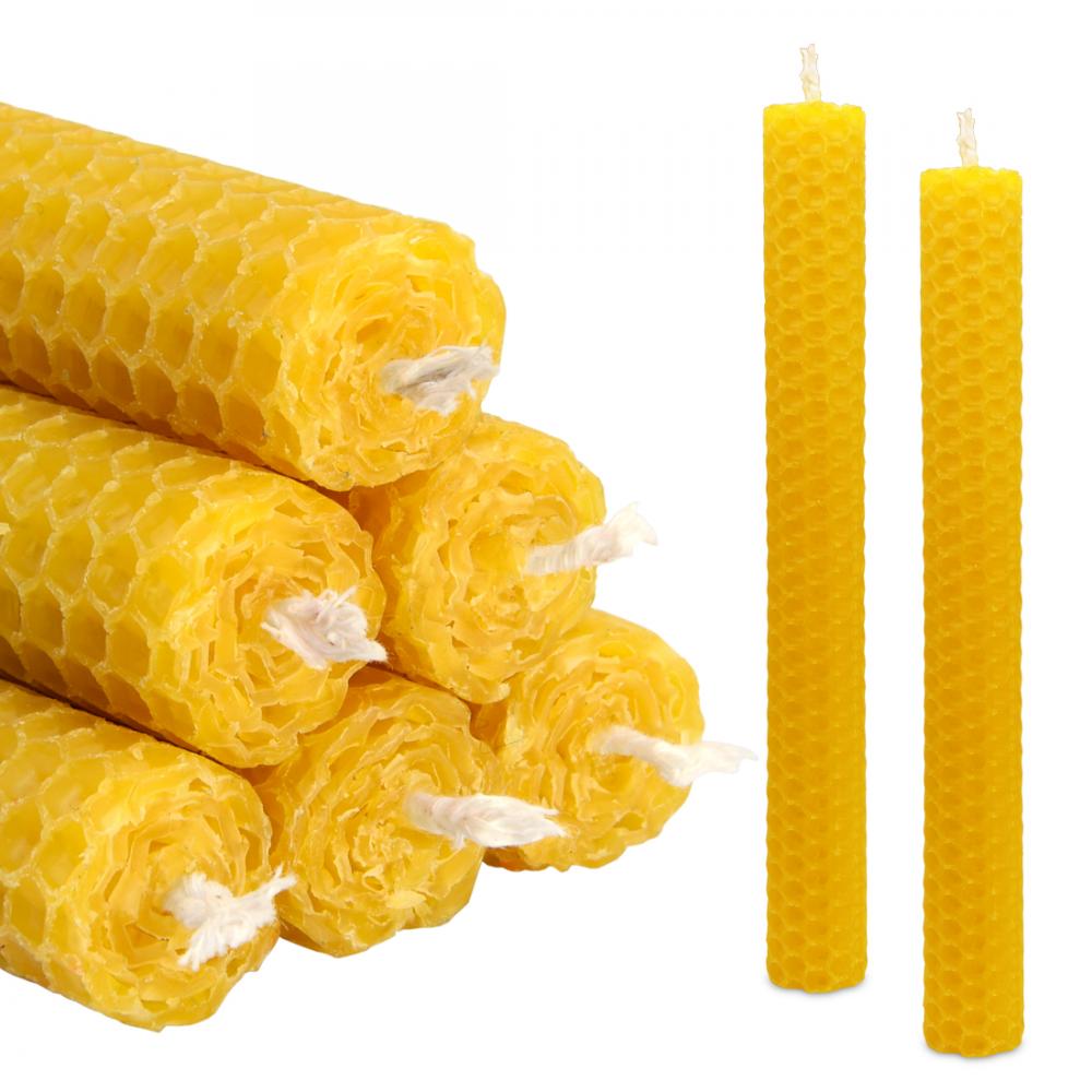 Natural Hand Rolled Beeswax Pillar Honeycomb Candles