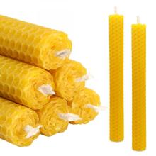 Natural Hand Rolled Beeswax Pillar Honeycomb Candles