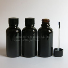30ML fancy black moulded nail polish bottles with brush cap