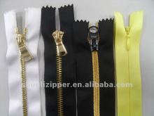 No.5 silk tape long chains brass zipper