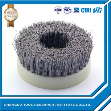de-burring and surface finish abrasive nylon bristle brushes