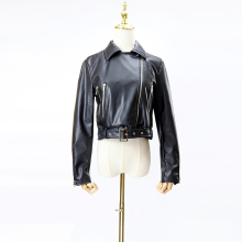 Lapel motorcycle black punk coat leather jacket