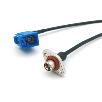 Angled Fakra Female to Waterproof SMB Female Cable