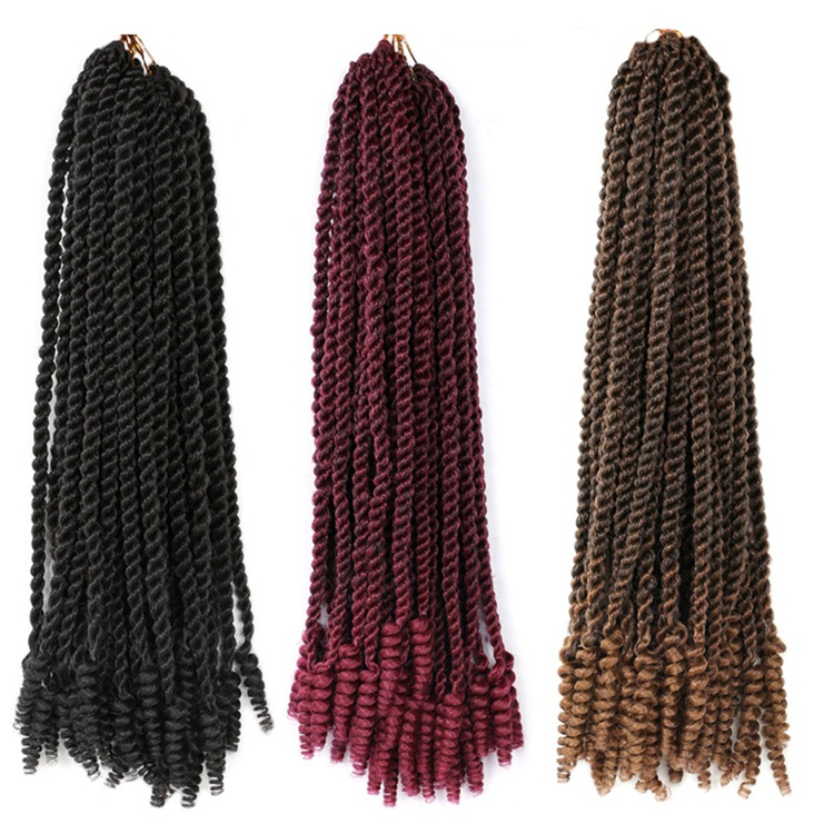 14 18 inch Curly Tips Hand Twisted Kinky Twist Soft Senegal Braids with Coily Ends