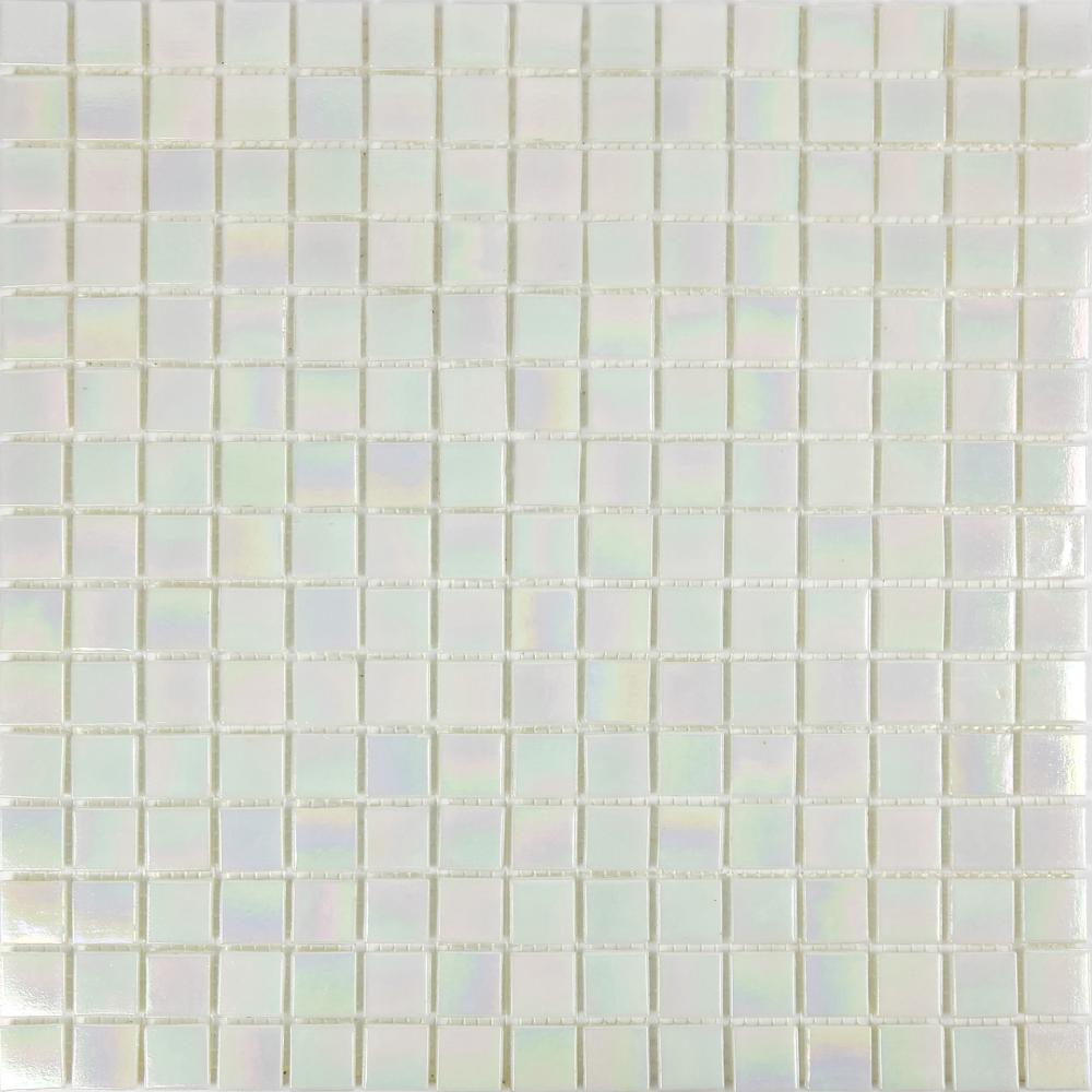 Azulejos de mosaico de vidrio de lujo de Gold Line Rainbow White