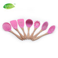 7 Pieces Natural Wooden Handle Cooking Tools