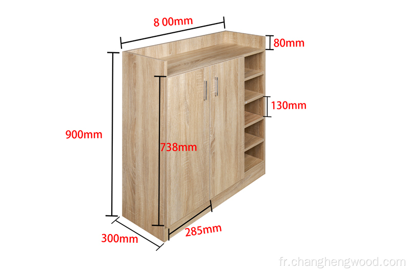 Armoire à chaussures à deux portes économiques et pratiques et pratiques