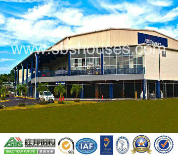 Prefabricated Steel structure house designed sopping mall and villa