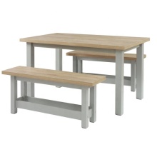 Luxury Modern Dining Table Set with 2 Benches: Perfect for Home or Restaurant