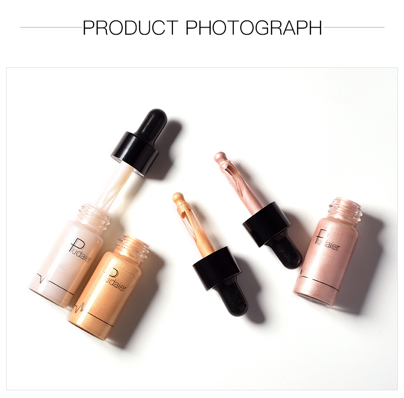 Pudaier Liquid Face Highlighter Brightener Cream Shimmer Concealer Long-lasting Bronzer