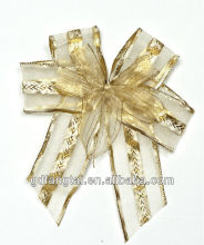ribbon bow with wire twist tie stretch ribbon bow for Christmas packing