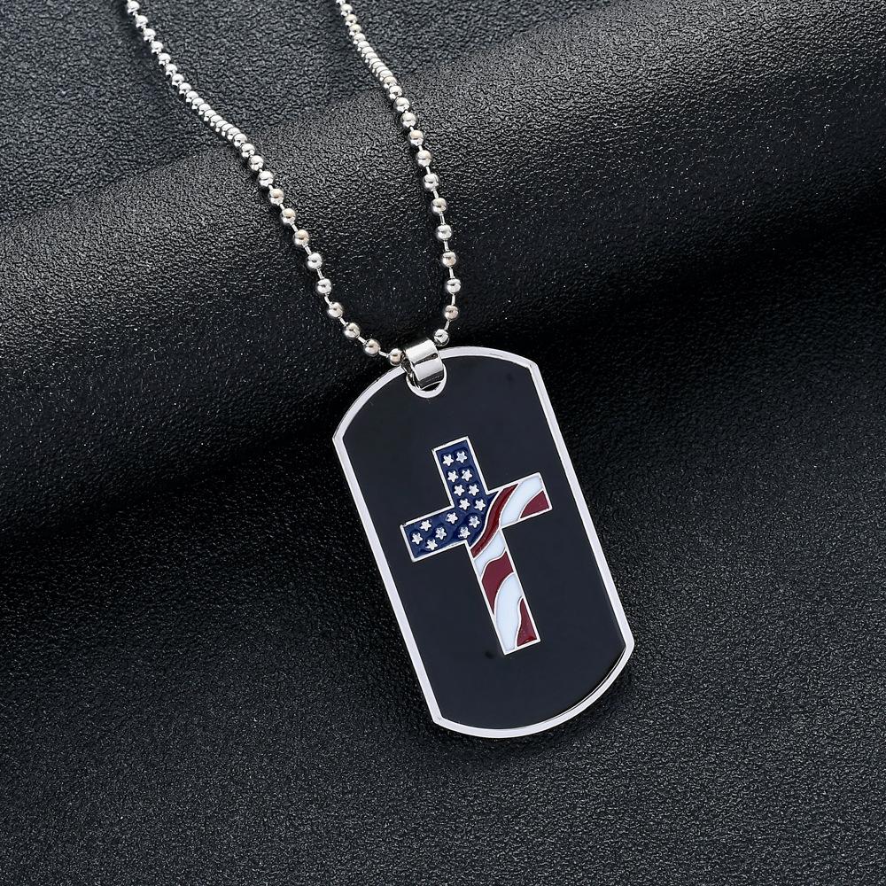 American flag dog tags necklaces sale at a discount in stock,alloy pendant necklaces jewelry OEM