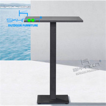 High Top Pop Wood Pedestal Commercial Breakfast Bar Table - Factory Outdoor Cocktail Bar Table (54013E)