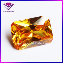 Lab Created Octagon Cutting Golden Yellow Cubic Zirconia Loose Gemstone