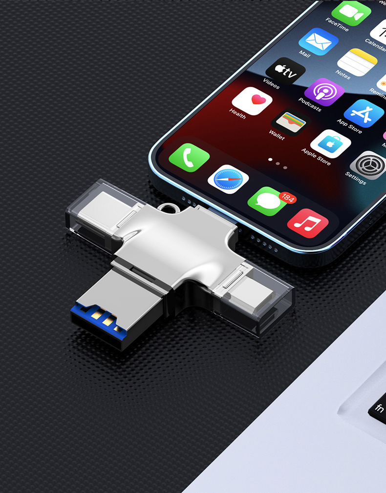 Micro Card Adapter USB 3.0 Micro SD to USB Card Reader OTG USB for Lightning Type Adapter 4 In 1 TF SD Card Reader