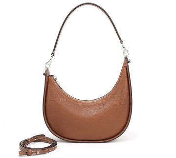 Vintage Ladies Leather Underarm Half Moon Tote Bag