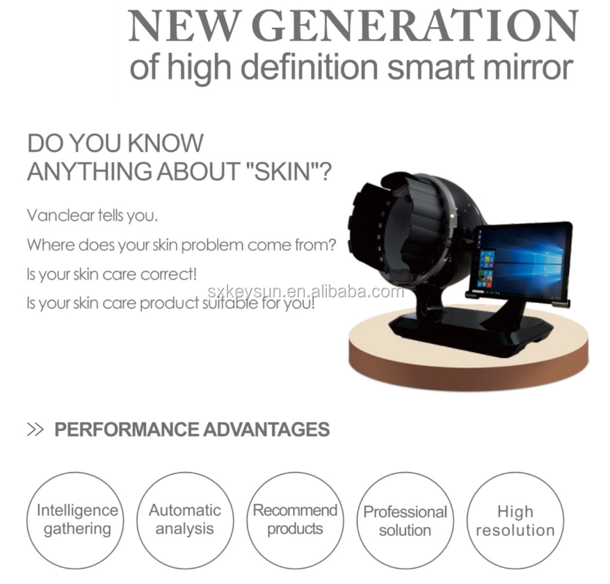 Excellent Skin Analyzer Machine Skin Scan Recognition Deep Learning Skin Problems 3D Cloud Computing Storage Spa Use Device