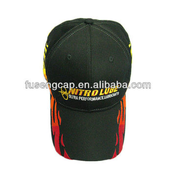 Snapback cotton embroidered flame baseball cap