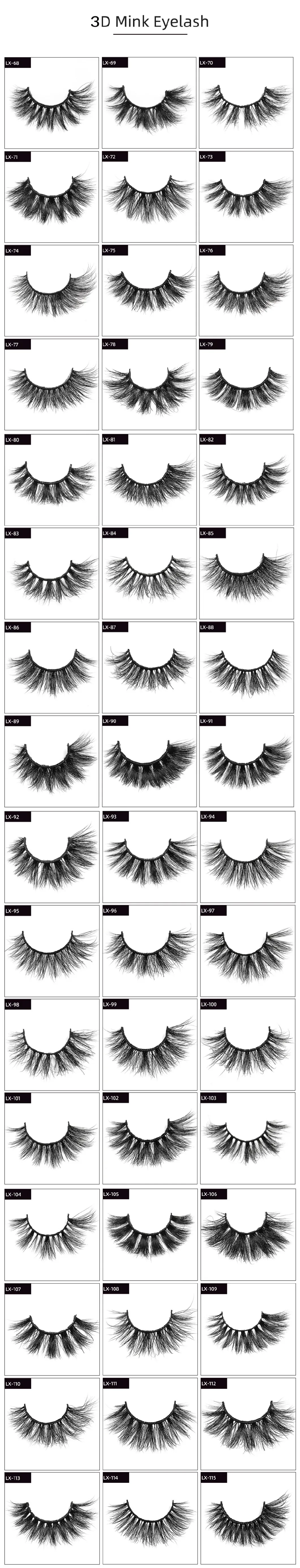 6D Faux Mink Eyelashes Hand Made Full Strip Lashes False Eyelashes 6df-02