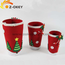 Round container felt materail for Christmas decoration