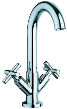 Brass Chrome Double Handle Deck Mounted Basin Tap