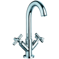 Brass Chrome Double Handle Deck Mounted Basin Tap