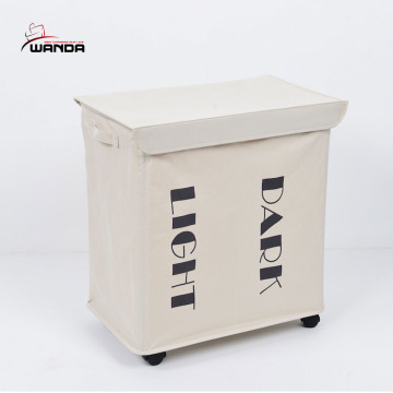 Double sorter laundry hamper with wheels