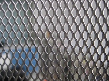 Black painted expanded metal mesh