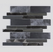 Luxury glass art mosaic with black texture