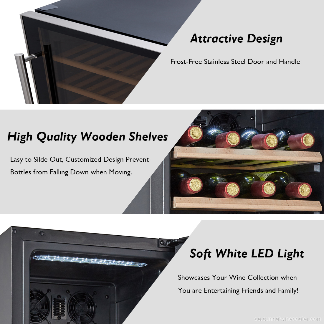 Källarkylare kompressor rostfritt stål kylskåp