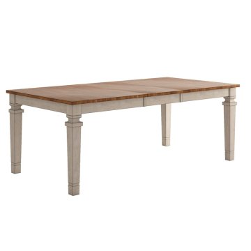 Contemporary Extendable Solid Oak Dining Table with Antique Finish