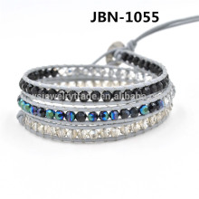 4mm crystal beads Multi layer LUU Bracelet wholesale Leather woven multilayer Bracelet
