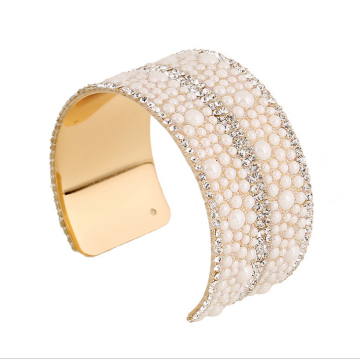 Bangle, Fashion Gold Jewelry Lady Crystal Pearls Bracelet Bangle, Bangle Cuff Bracelet Wholesale PT1591