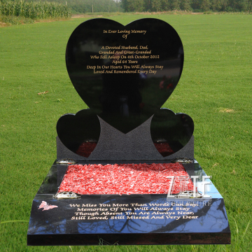 Hand Carved European Style black granite headstones