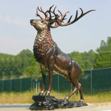 bronze factory metal craft metal bronze elk statue for garden decorations