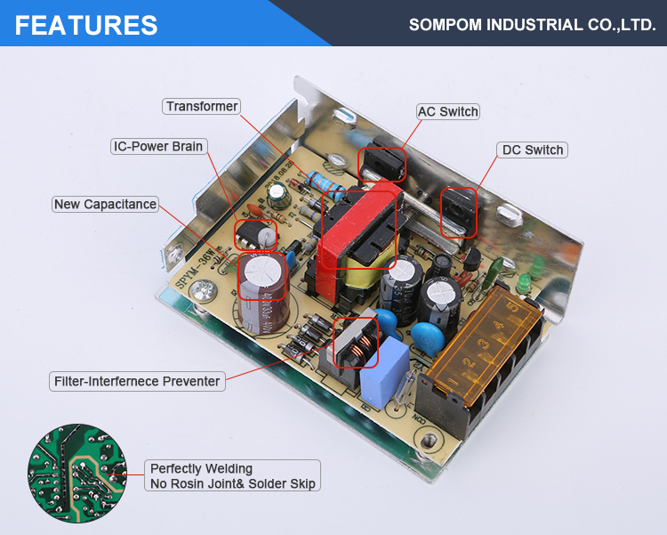 Sompom 28V Single Output 1A 28W power supplies switching for 3D Printer