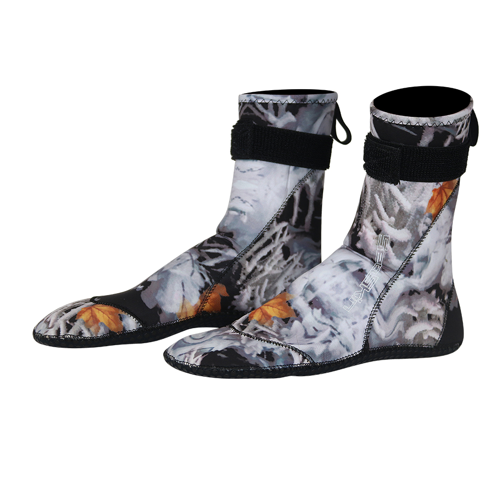 Seaskin Neoprene Snorkeling Camo Socks Dengan Pencetakan Karet