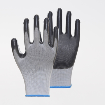 Multicolor Firm Nylon Nitrile Labor Gloves