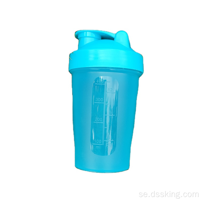 Anpassad logotyp 400 ml Shake Cup Fitness Sports återanvändbar vattenkopp med blandningsboll